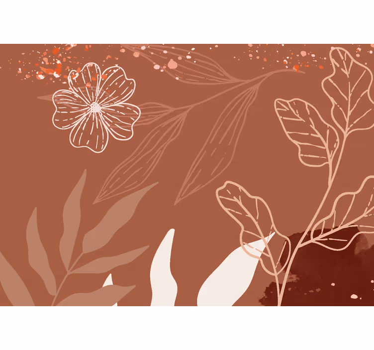 Fotomurale terracotta design minimalista delle foglie - TenStickers