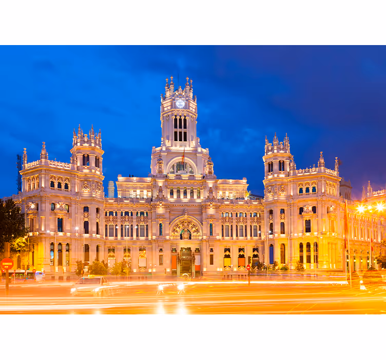 Fotomurale di Madrid paesaggio urbano illuminato - TenStickers