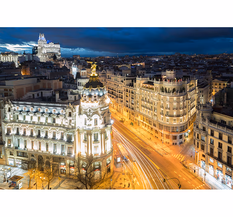 Fotomurale di Madrid vista notturna di madrid - TenStickers