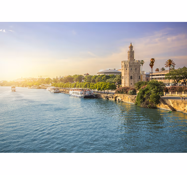 Fotomurale città vista sul fiume di siviglia - TenStickers