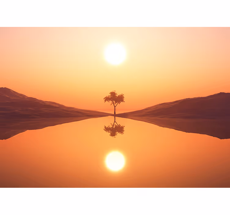 Fotomurale paesaggi serena alba sul lago - TenStickers