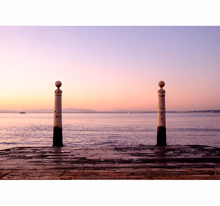 Fotomurale paesaggi vista sul molo al tramonto - TenStickers