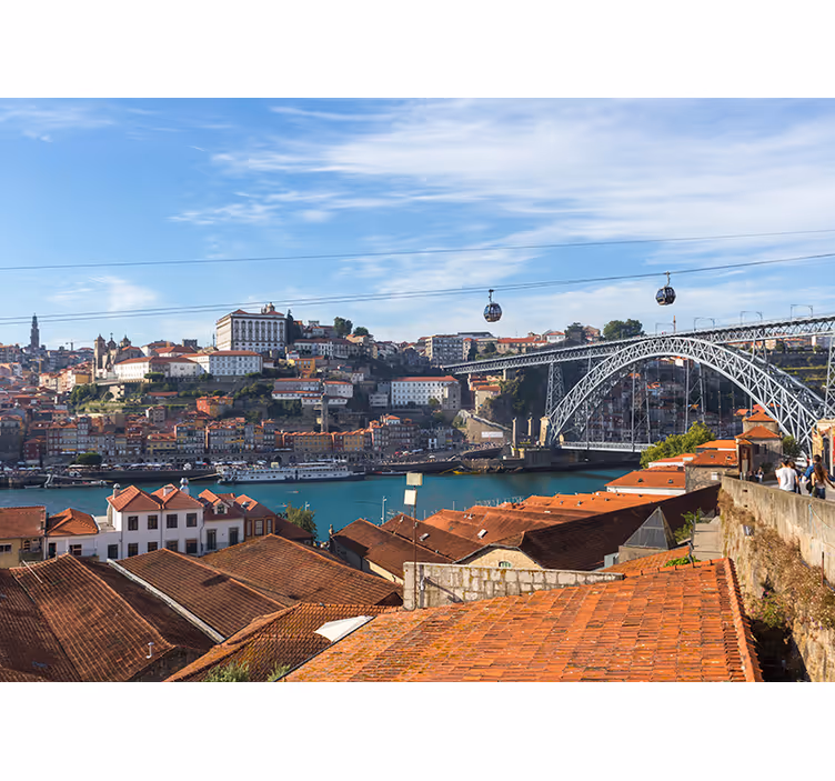 Fotomurali città e paesi vista sul lungofiume di porto - TenStickers