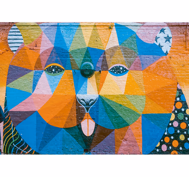Fotomurale arte urbana felino geometrico - TenStickers