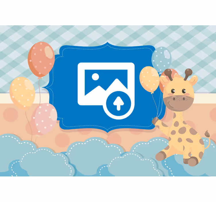 Fotomurale per neonato giraffa con immagine personalizzata - TenStickers