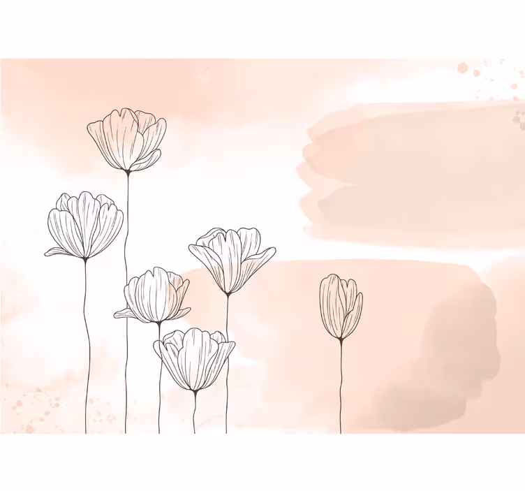 Fotomurale fiori diversi linea fiori - TenStickers