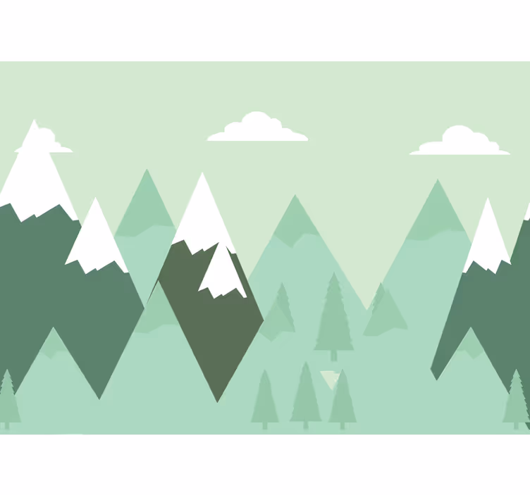 Fotomurale con montagne stile cartoon - TenStickers