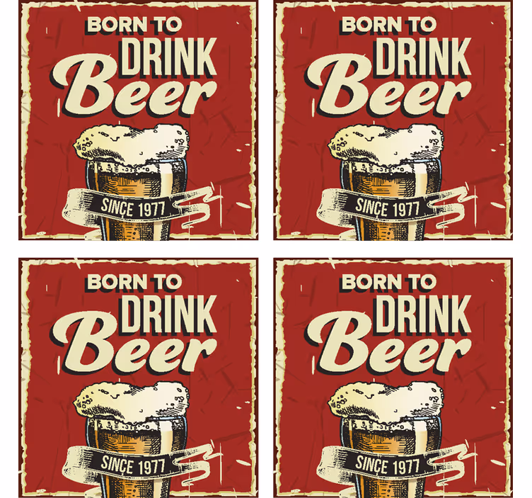 Personalizzato nato per bere sottobicchieri di birra - TenStickers