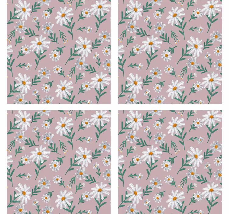 Sottobicchieri sfondo a motivo floreale - TenStickers