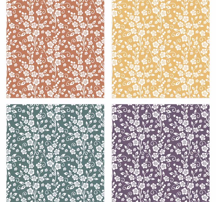 Elegante sottobicchiere con motivo floreale - TenStickers
