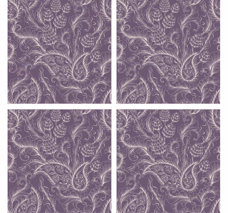 Sottobicchieri motivo botanico elegante - TenStickers