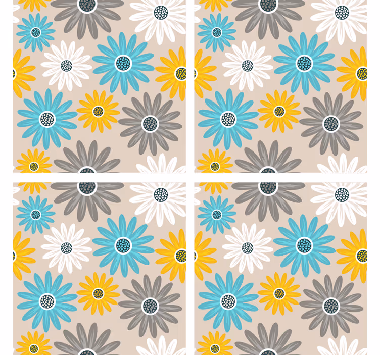 Sottobicchieri elementi floreali vibranti - TenStickers