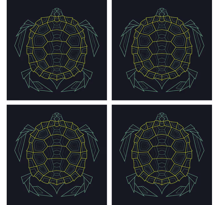 Sottobicchieri frikis figura tartaruga geometrica - TenStickers