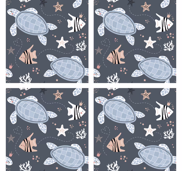 Sottobicchieri frikis motivo creature marine - TenStickers