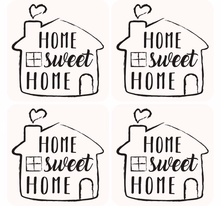 Sottobicchieri con frase detti incantevoli per la casa - TenStickers