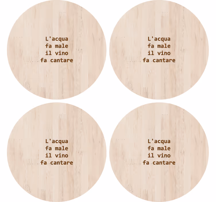 Sottobicchiere  personalizzato con frase Frasi di vino e acqua - TenStickers