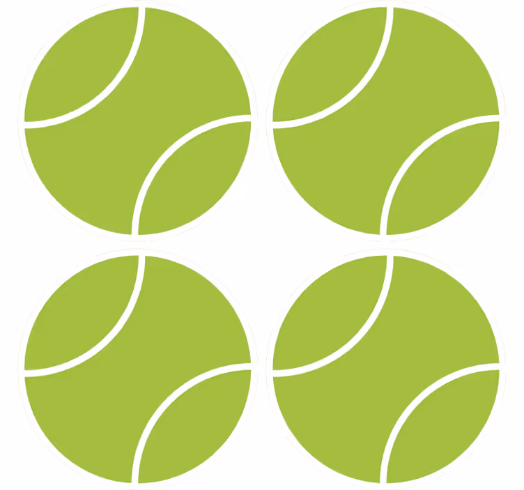 Sottobicchieri frikis set ispirato al tennis verde circolare - TenStickers