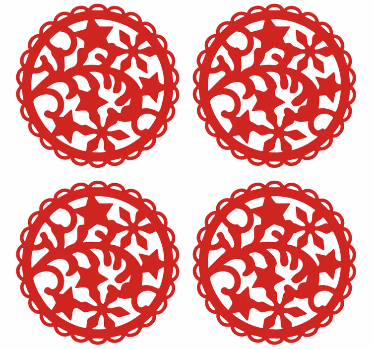 Sottobicchieri frikis motivo rosso intricato - TenStickers