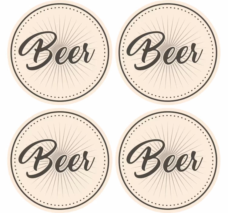 Sottobicchieri birra tipografia elegante birra - TenStickers