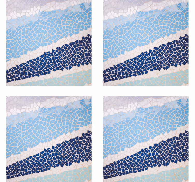 Sottobicchiere  tema piastrelle Tessere di mosaico blu - TenStickers