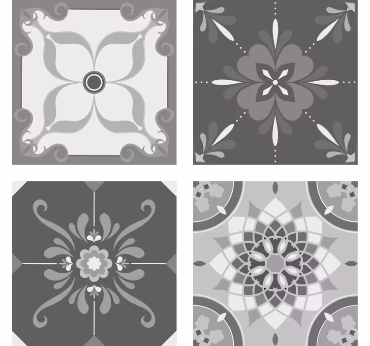 Sottobicchieri motivo grigio intricato - TenStickers
