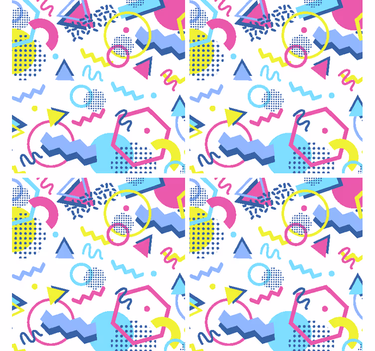 Sottobicchieri frikis con motivi geometrici colorati - TenStickers
