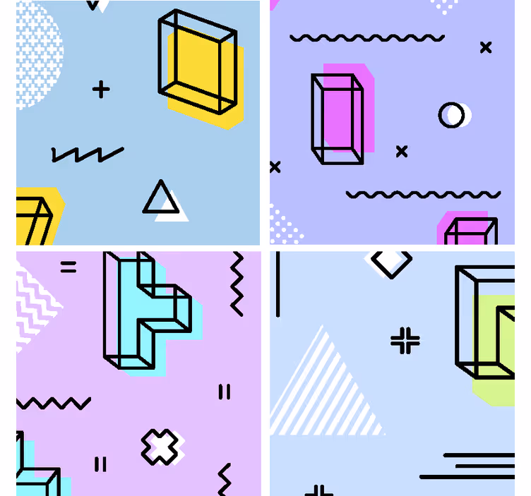 Sottobicchieri frikis gioco di motivi geometrici - TenStickers