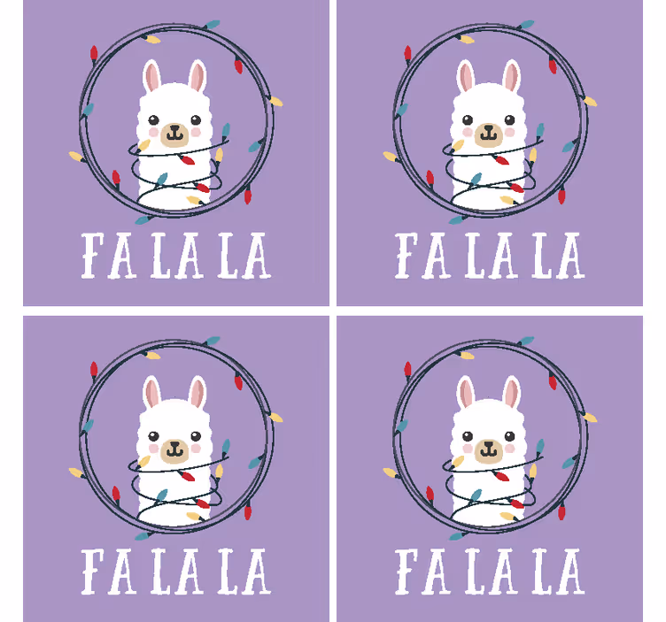Sottobicchieri natalizi allegria festiva con lama - TenStickers