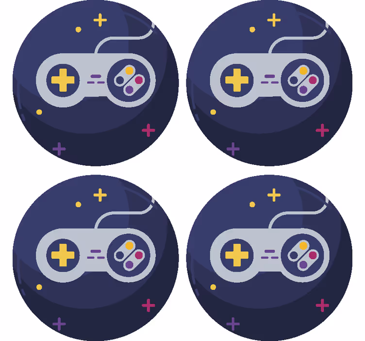 Sottobicchieri frikis controller da gioco multicolore - TenStickers