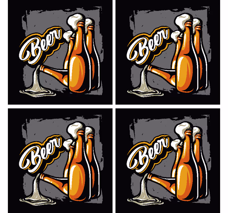 Sottobicchiere  tema birra Bottiglia di birra - TenStickers