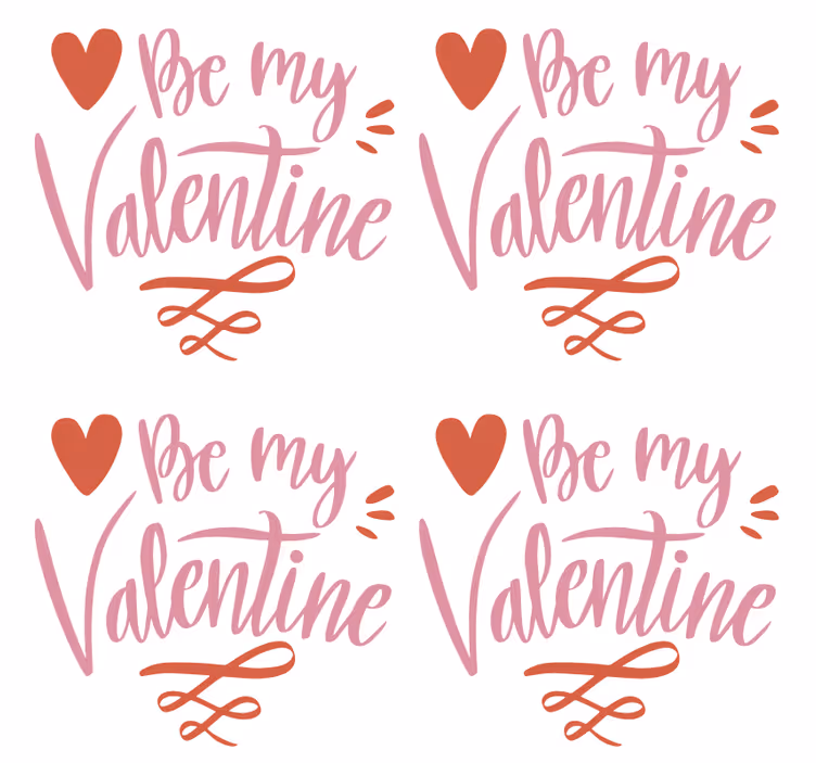 Sottobicchieri con frase grafica cuore di san valentino - TenStickers