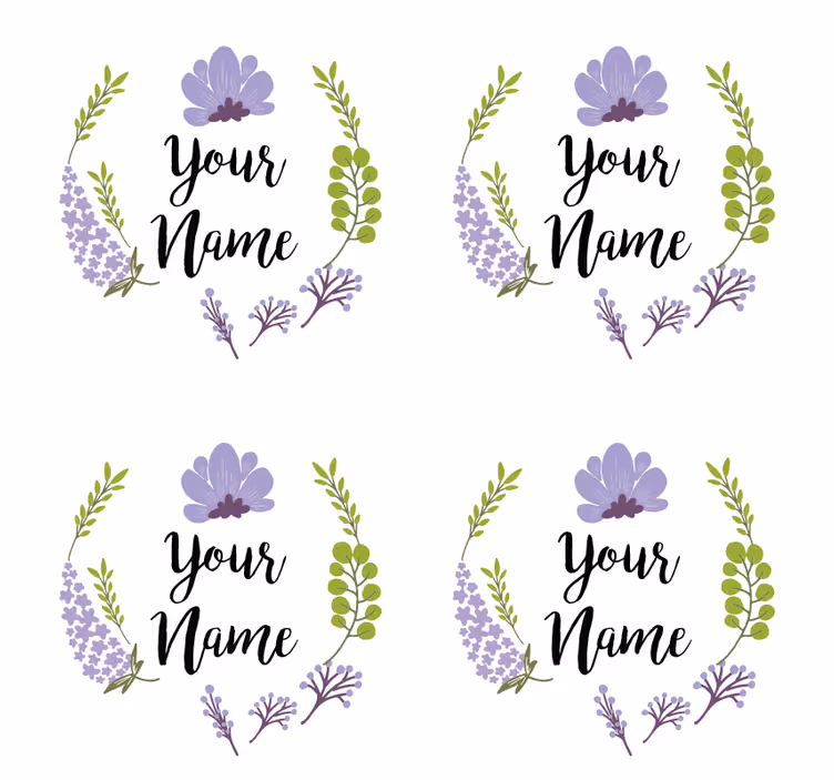 Sottobicchieri personalizzabili design floreale - TenStickers
