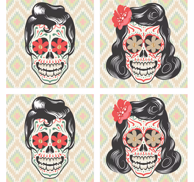 Teschi di halloween bere sottobicchiere - TenStickers