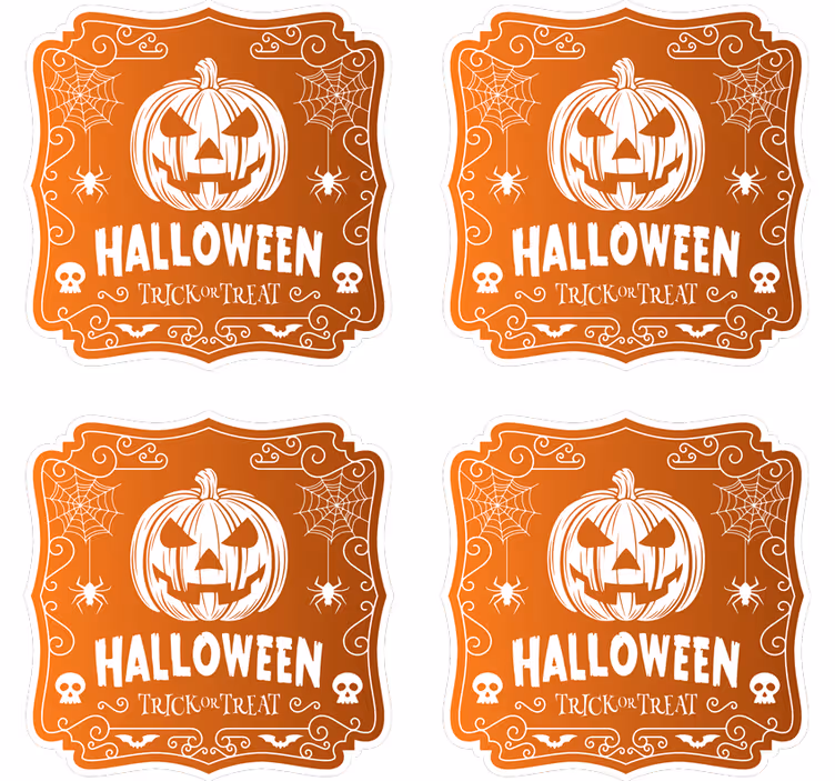 Sottobicchieri halloween design zucca halloween - TenStickers