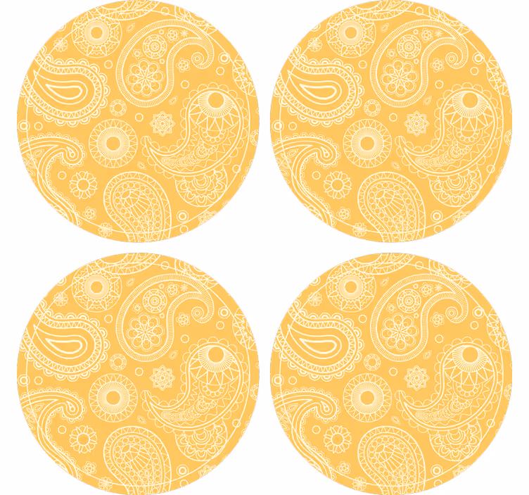 Sottobicchieri motivo paisley intricato - TenStickers