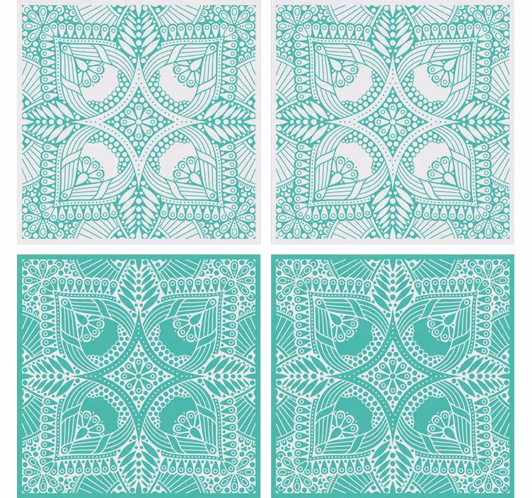 Sottobicchieri composizione floreale intricata - TenStickers