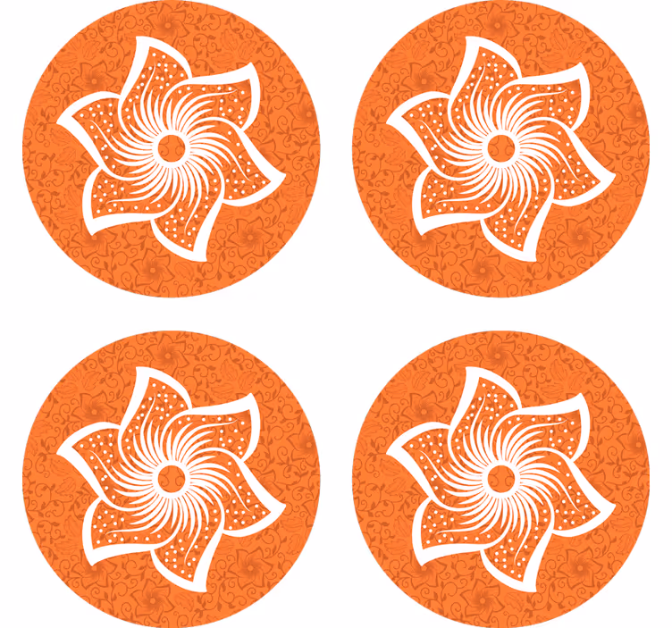 Sottobicchieri birra flora arancione elegante - TenStickers
