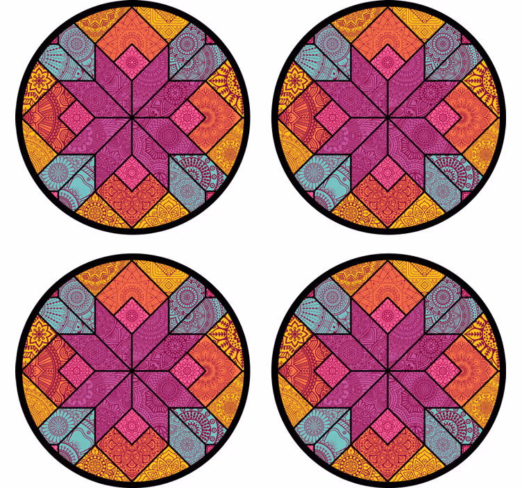Sottobicchieri disposizione geometrica vivace - TenStickers