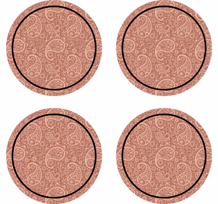Sottobicchieri con motivo floreale paisley - TenStickers