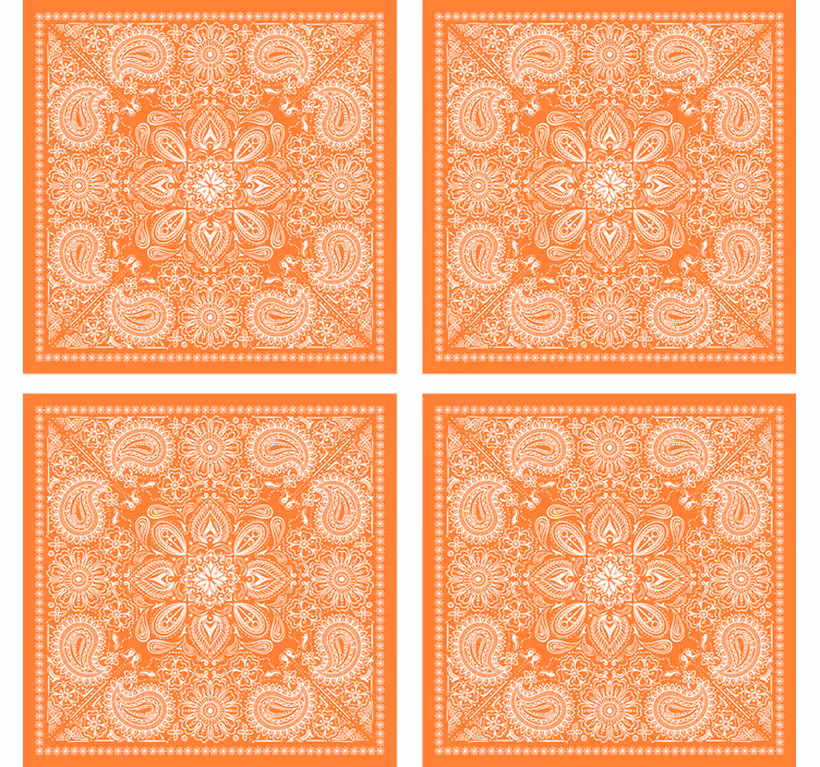 Sottobicchieri motivo paisley dettagliato - TenStickers