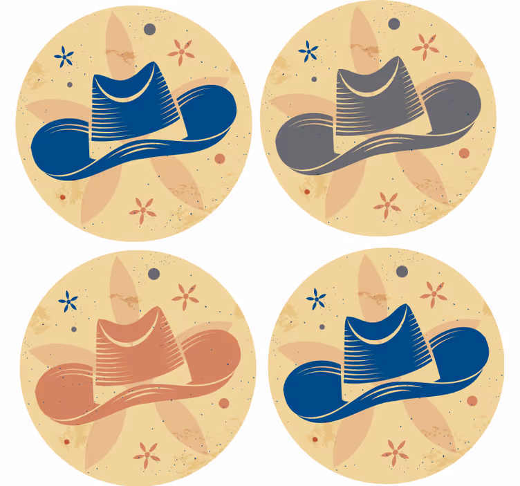 Sottobicchieri frikis motivo cappello stilizzato - TenStickers