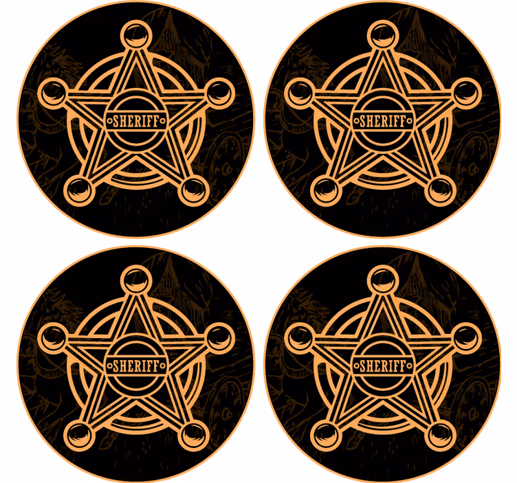 Sottobicchieri birra emblema stella sceriffo - TenStickers
