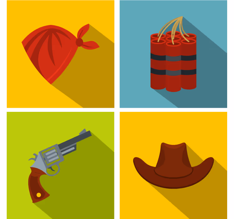 Sottobicchieri frikis cappello da cowboy e dinamite - TenStickers