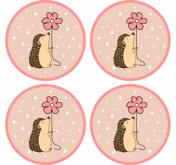 Sottobicchieri frikis palloncino fiore riccio - TenStickers