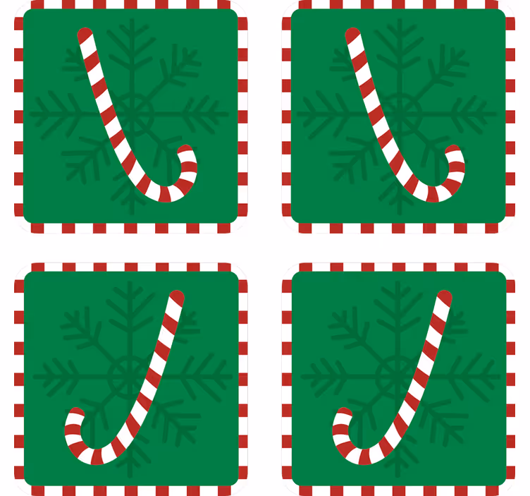 Sottobicchieri natalizi design a fiocco di neve bastoncino - TenStickers