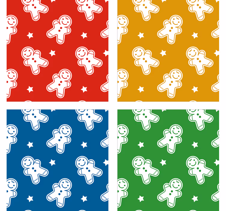 Sottobicchieri natalizi con motivo personaggi pan di zenzero - TenStickers