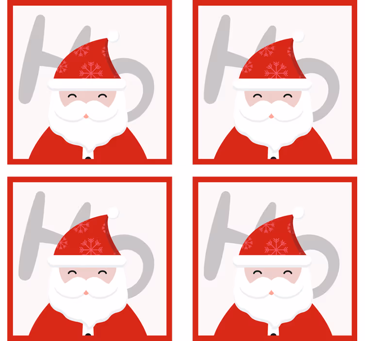 Sottobicchiere  tema Natale Babbo natale e hohoho - TenStickers