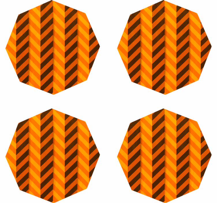 Sottobicchieri halloween motivo a zigzag arancione - TenStickers