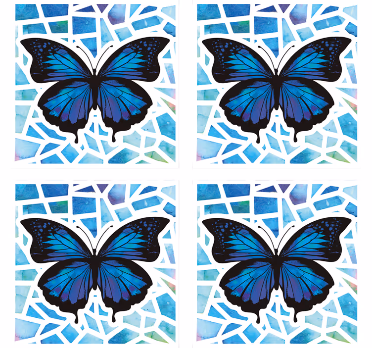 Sottobicchieri frikis arte mosaico farfalla - TenStickers
