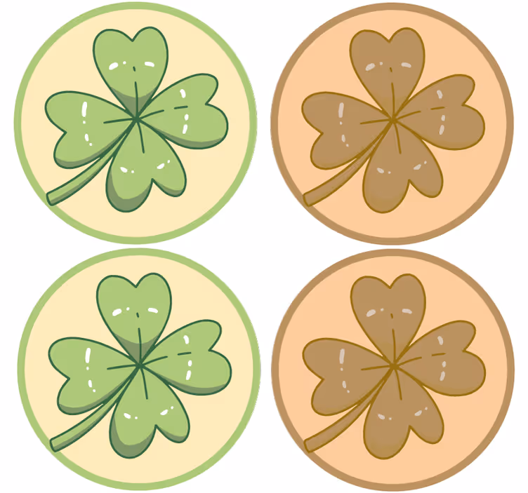 Sottobicchieri frikis design quadrifoglio - TenStickers